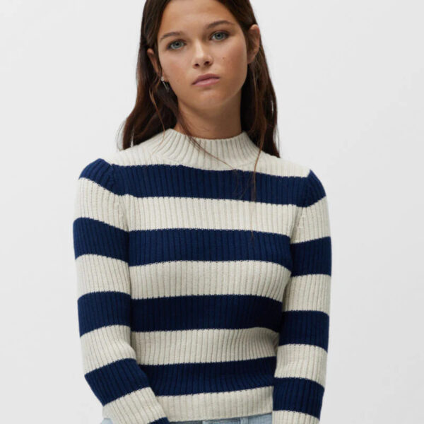 Basic mock turtleneck sweater with slits