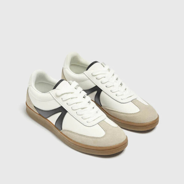 Leather casual retro trainer